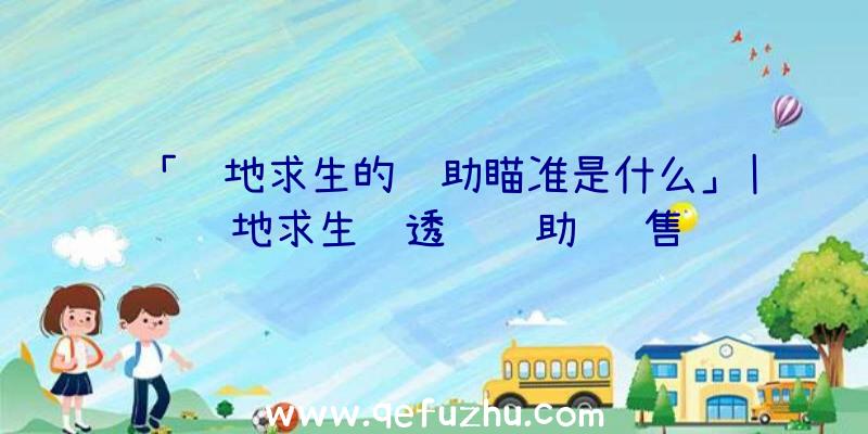 「绝地求生的辅助瞄准是什么」|绝地求生纯透视辅助